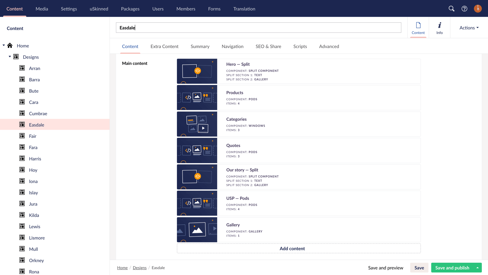 Improved Block List Editor for Umbraco + uSkinned.