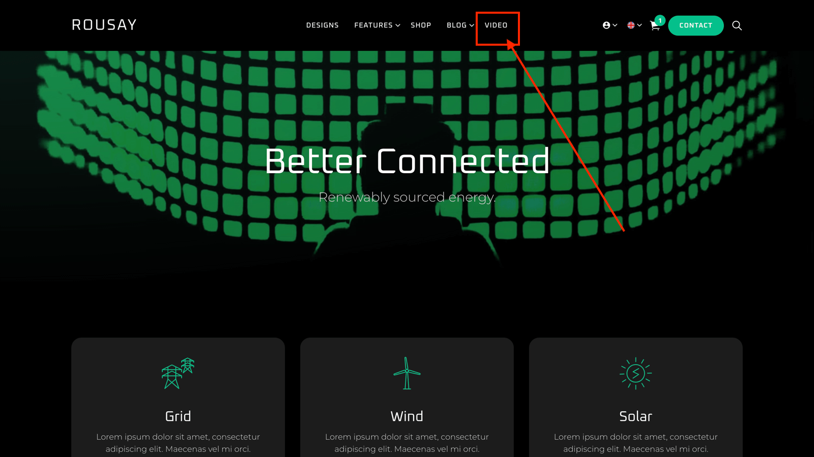 Modal content now showing in the main navigation.